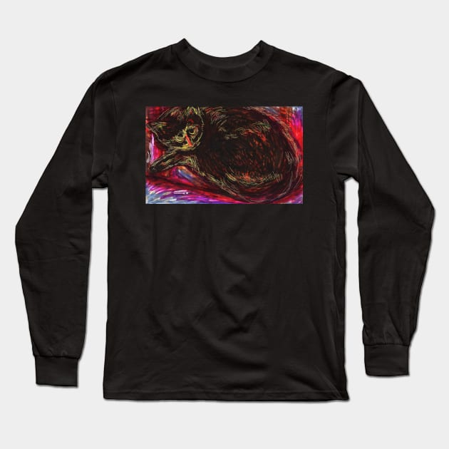 Pretty Tortie Kitty Long Sleeve T-Shirt by MoronicArts